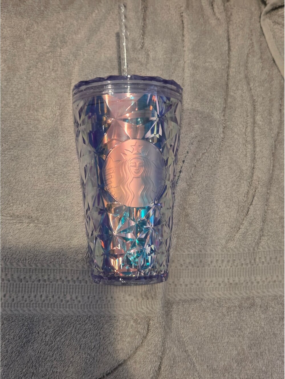 Starbucks Iridescent Diamond Tumbler with Straw